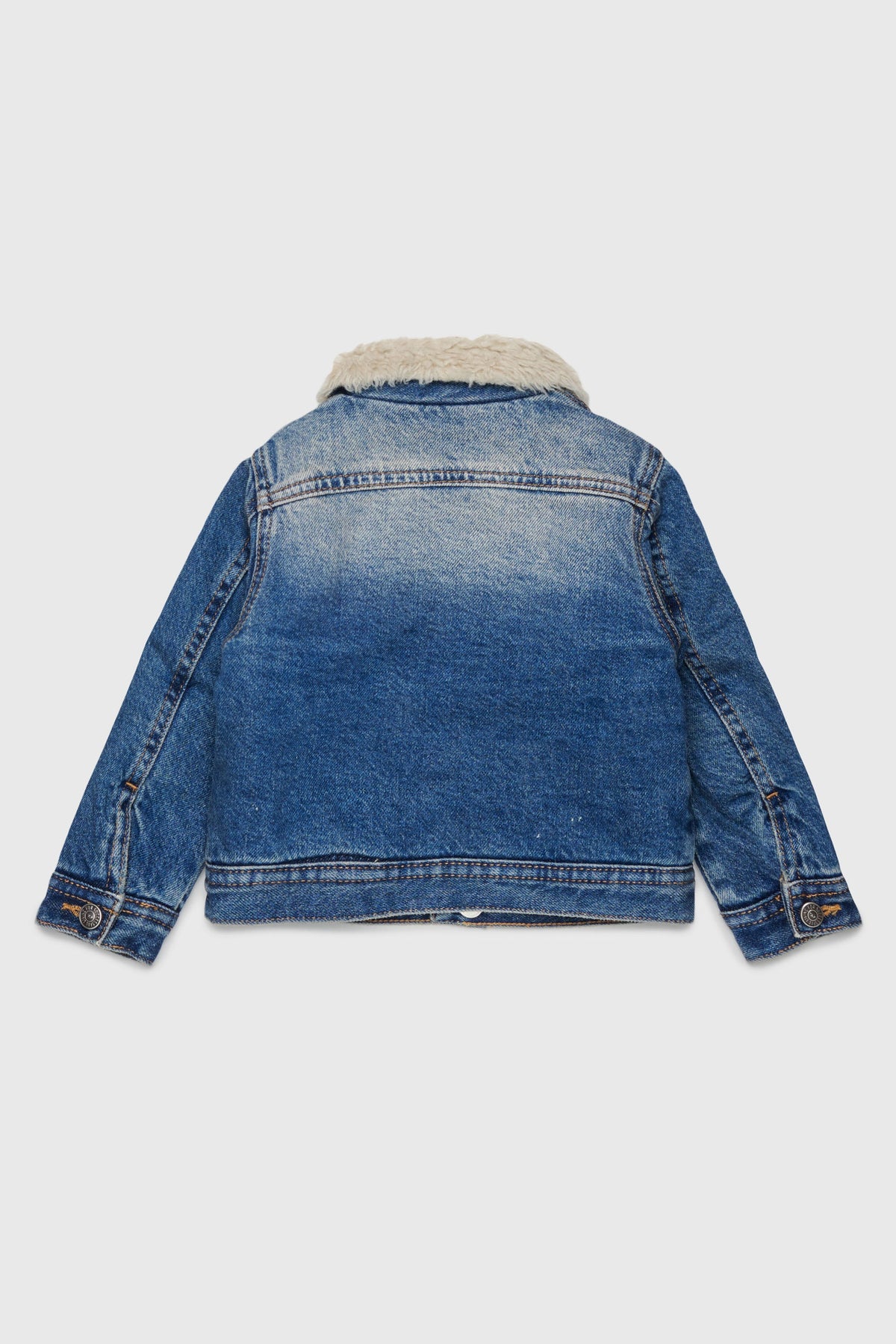 Denim jacket with soft pile collar