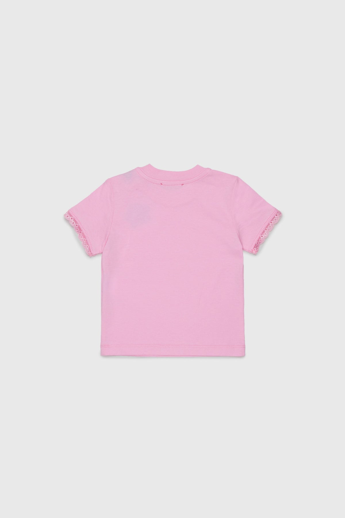 Lace-trimmed T-shirt with rose print