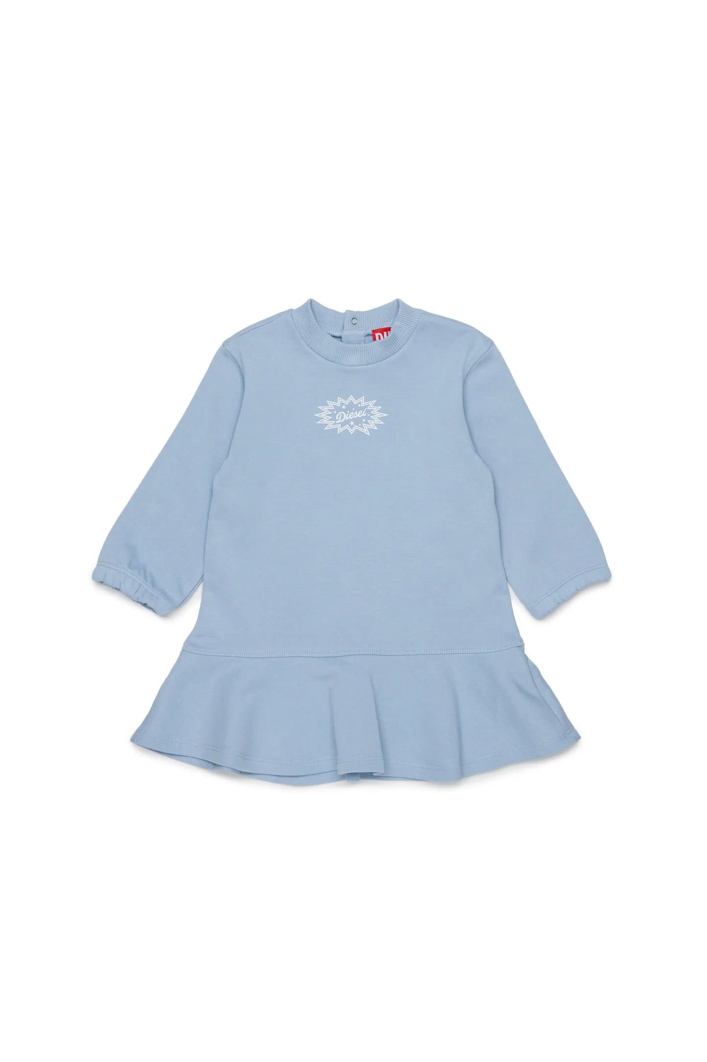 Sweatshirt dress with ruffled hem