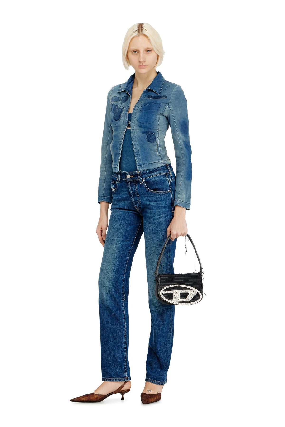 1DR-Iconic shoulder bag in canvas and leather