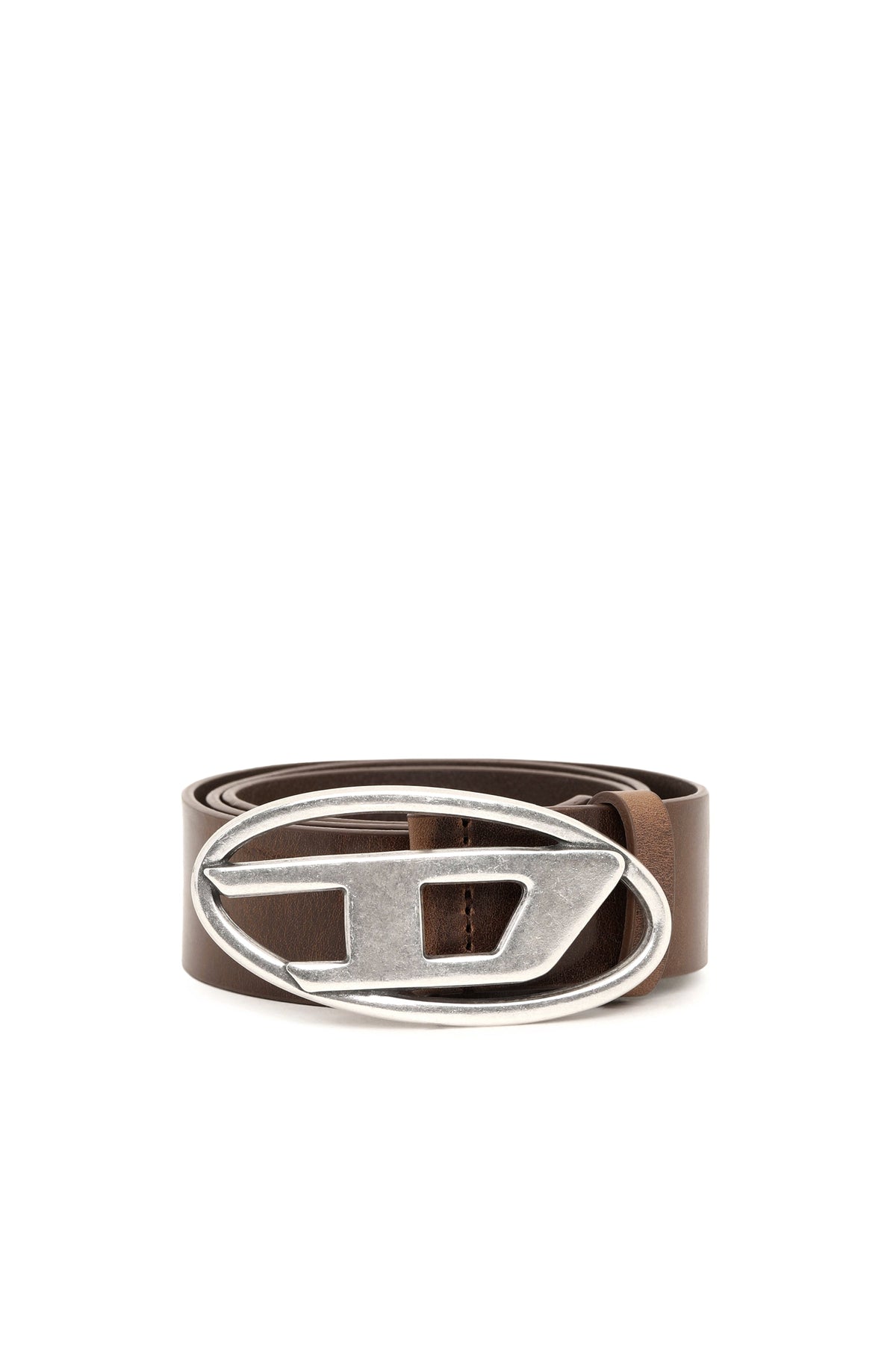 3.9cm leather belt with D buckle