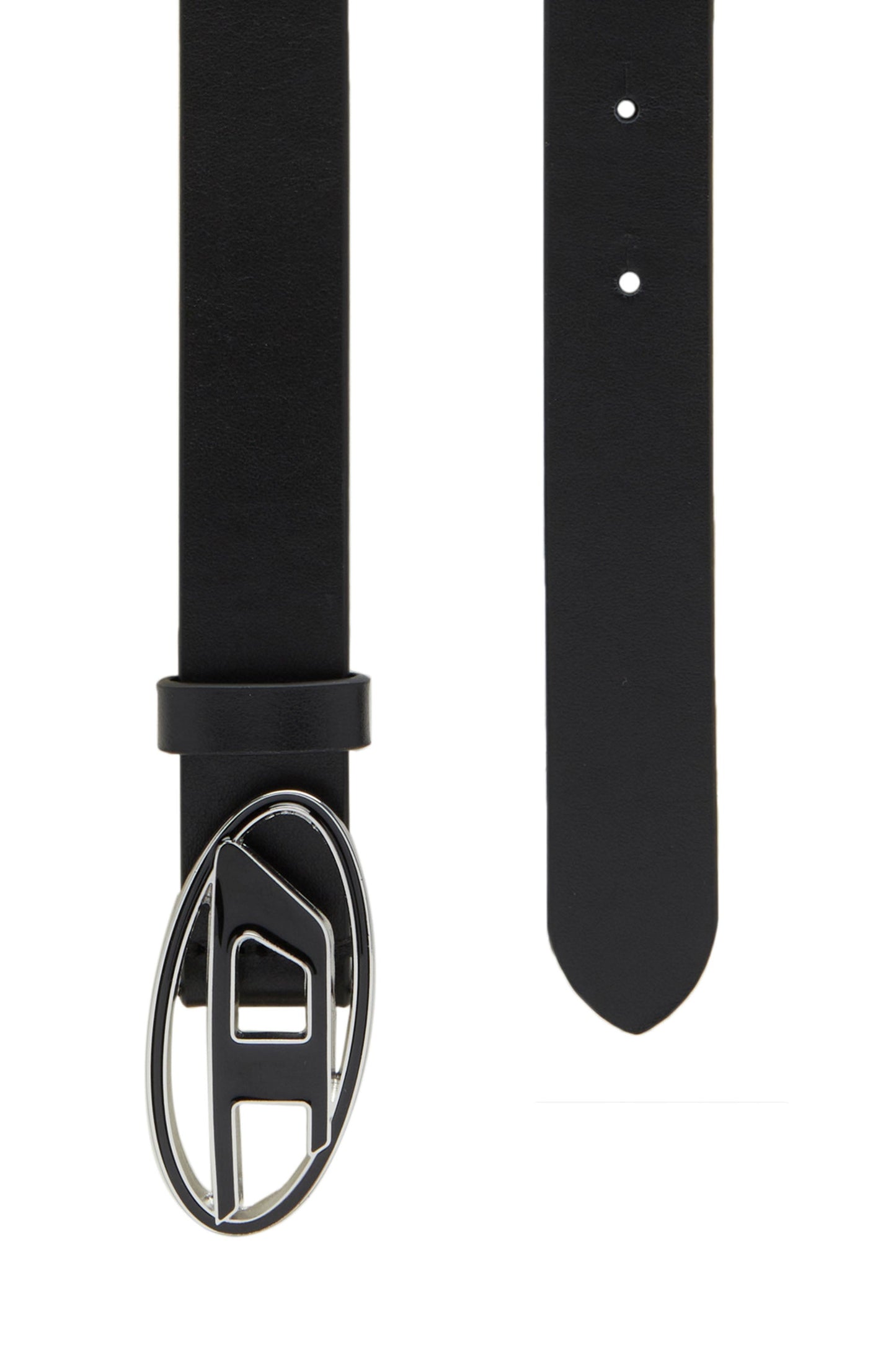 2.4cm leather belt with enamelled Oval D buckle