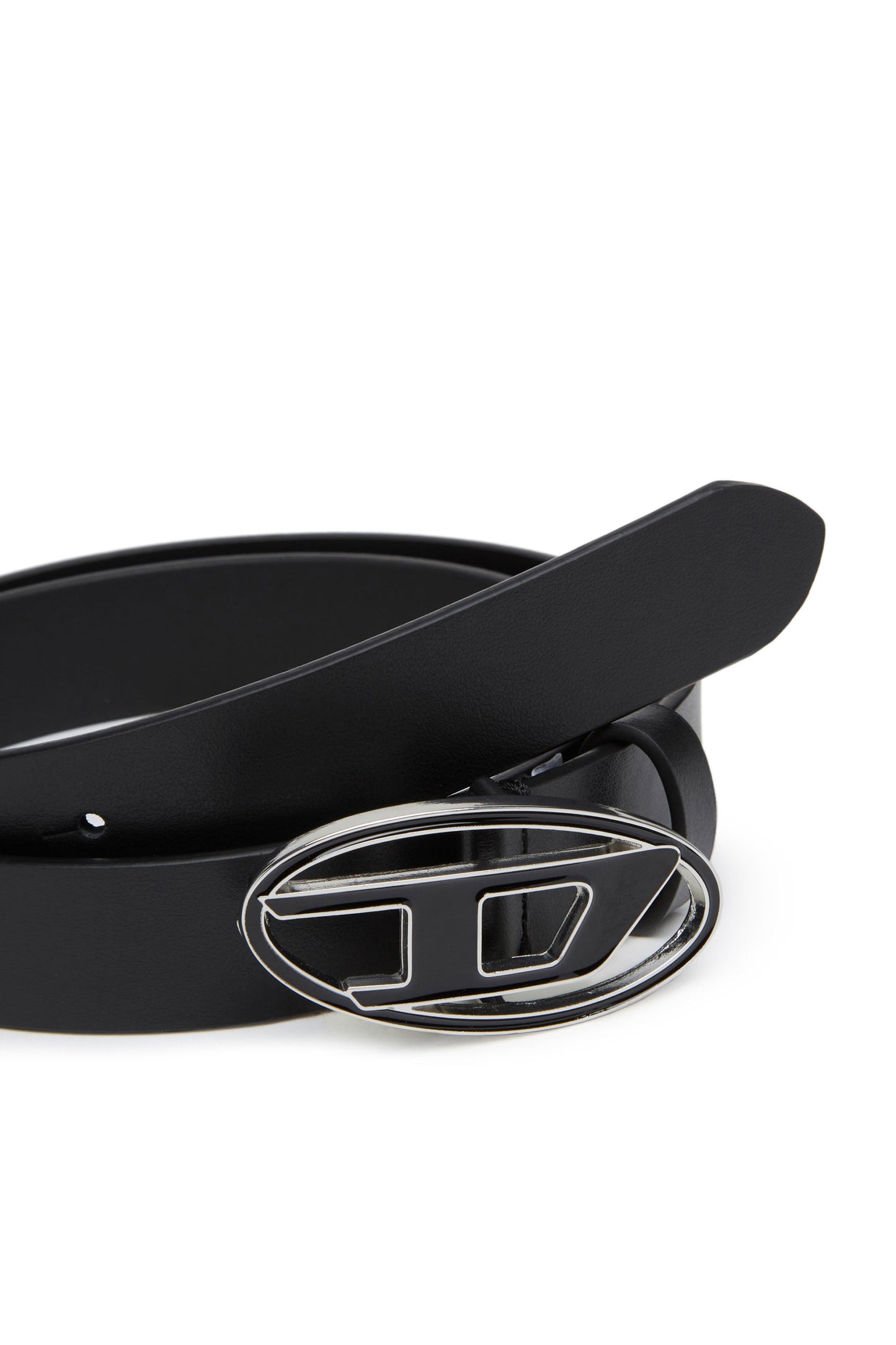 2.4cm leather belt with enamelled Oval D buckle