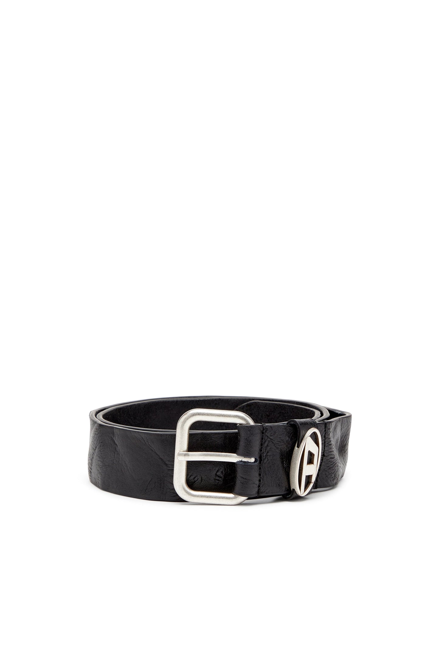 3.9cm logo-plaque wrinkled leather belt