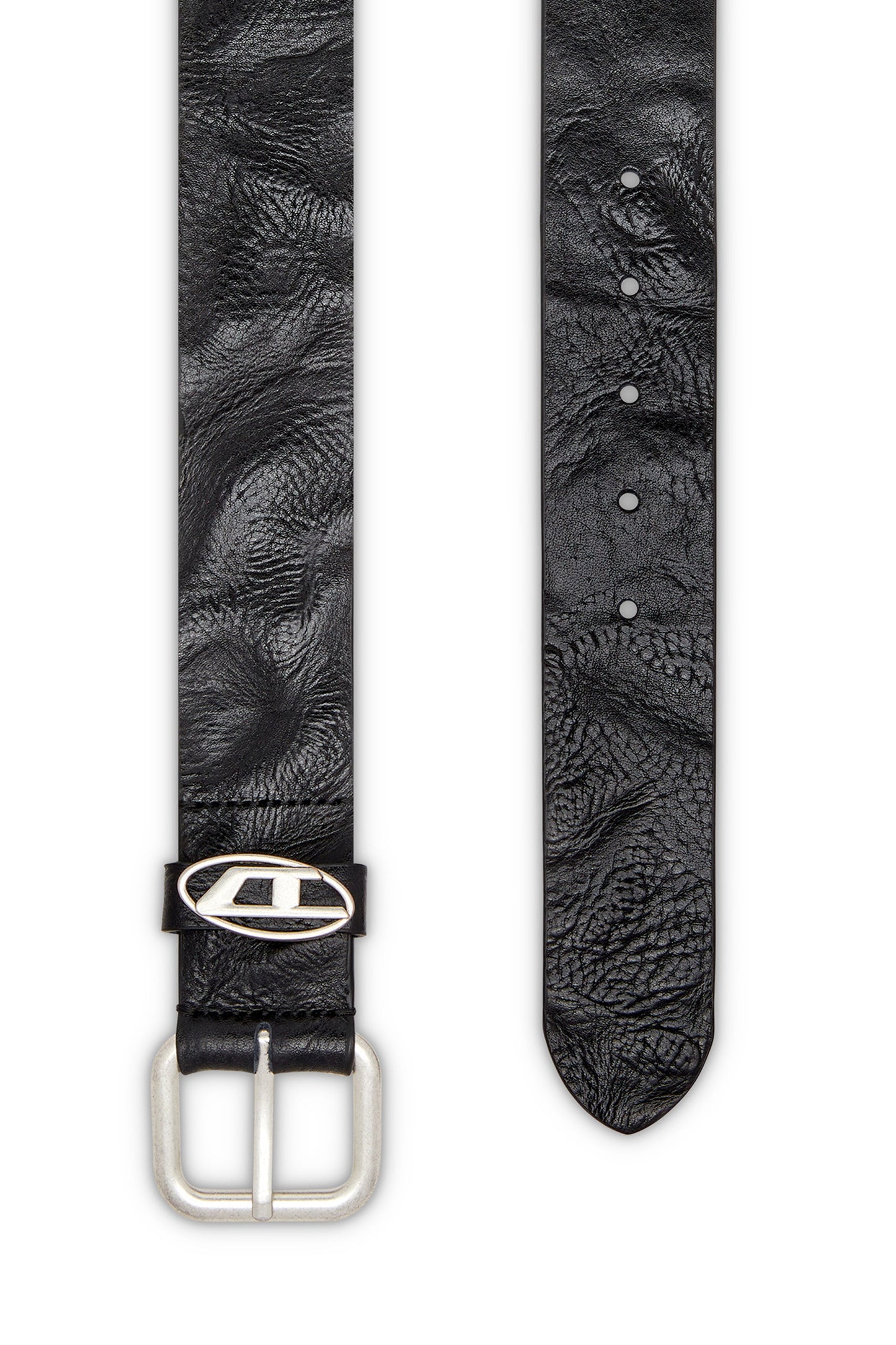 3.9cm logo-plaque wrinkled leather belt