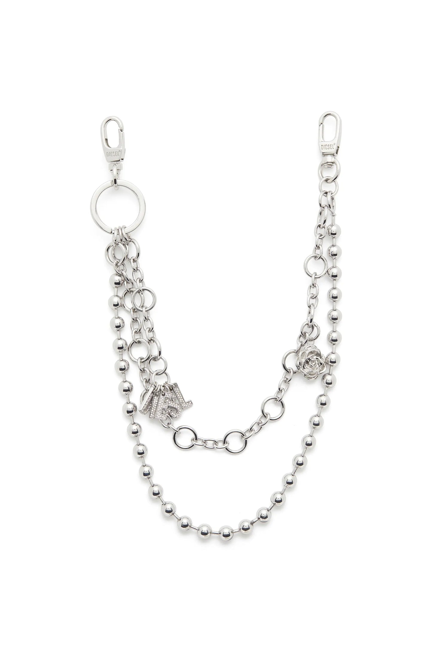 Metal charm with chains and pendants