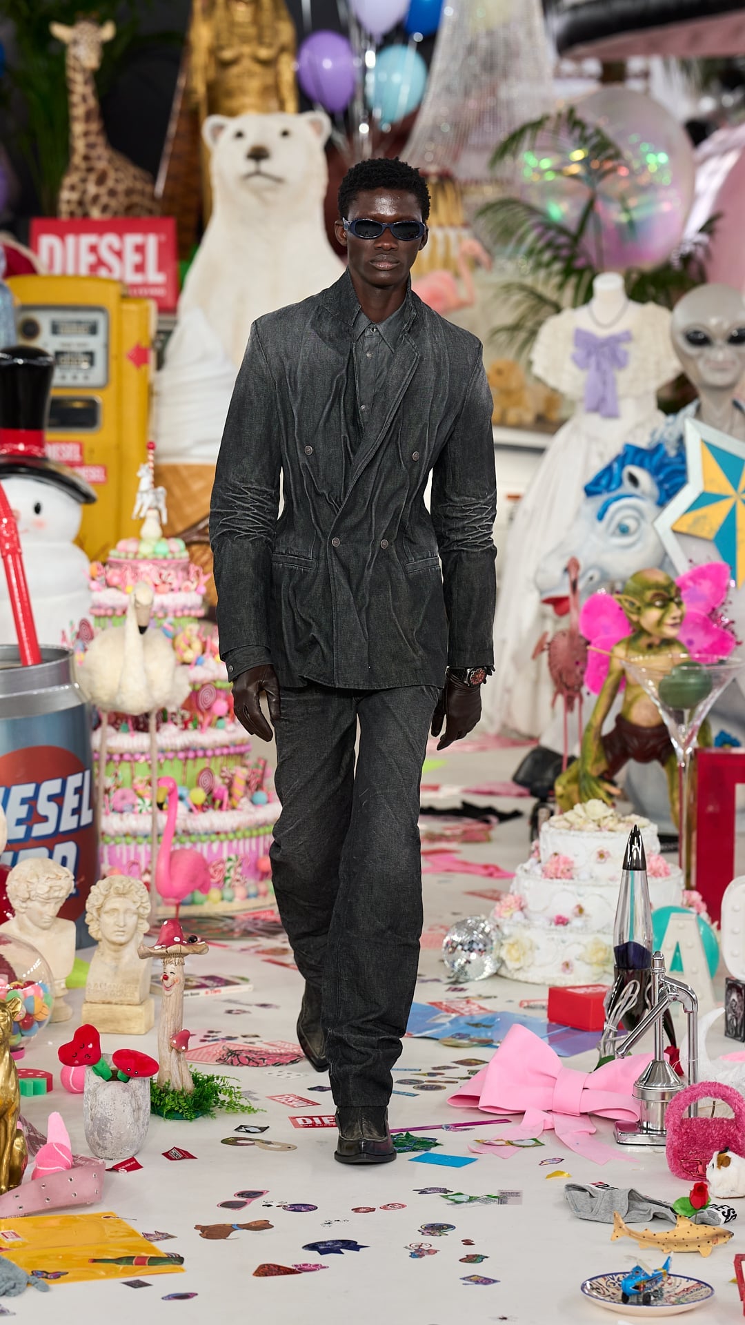 FW26 runway look — shop men's denim