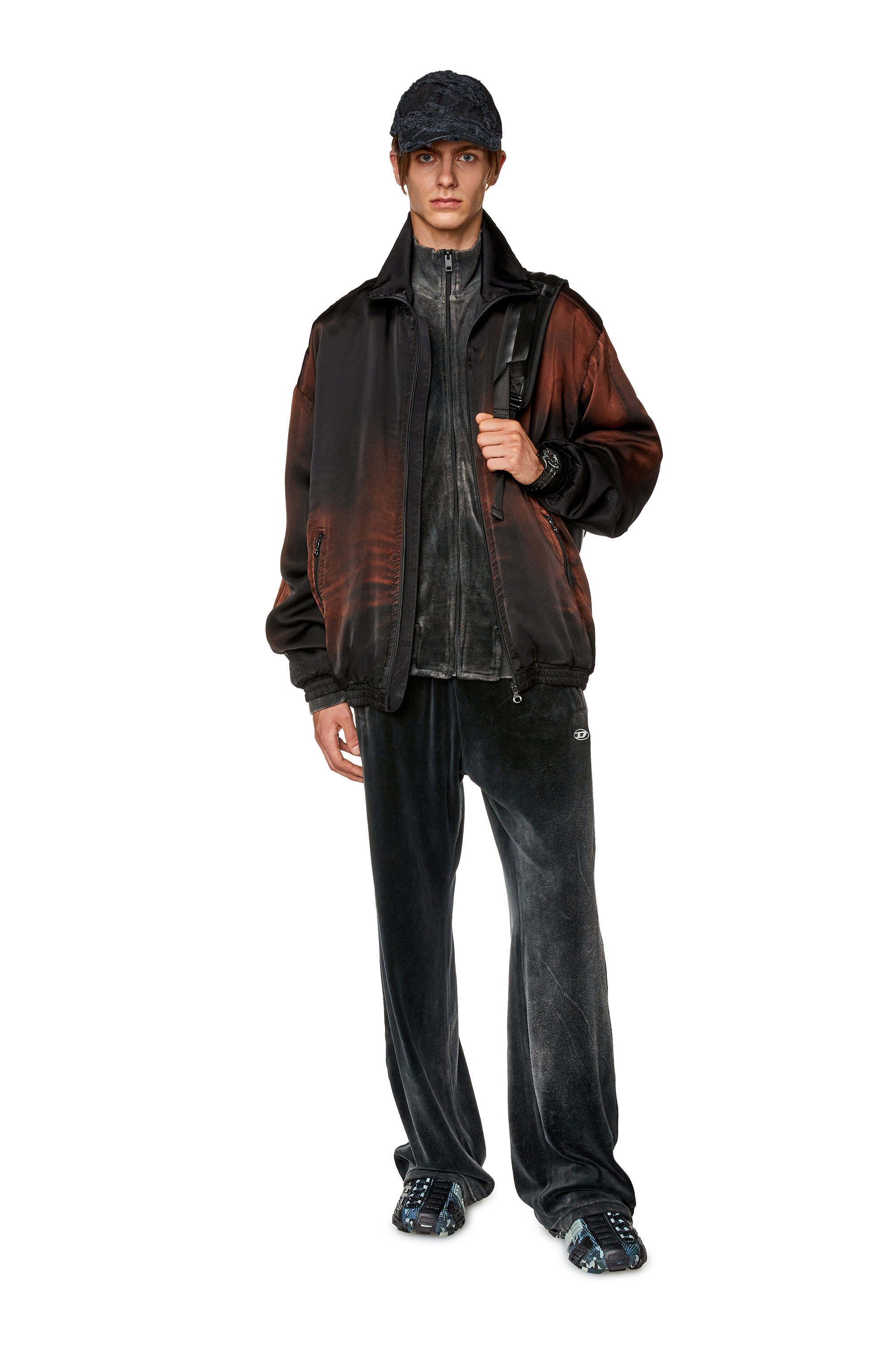 

Chenille track jacket with mock neck