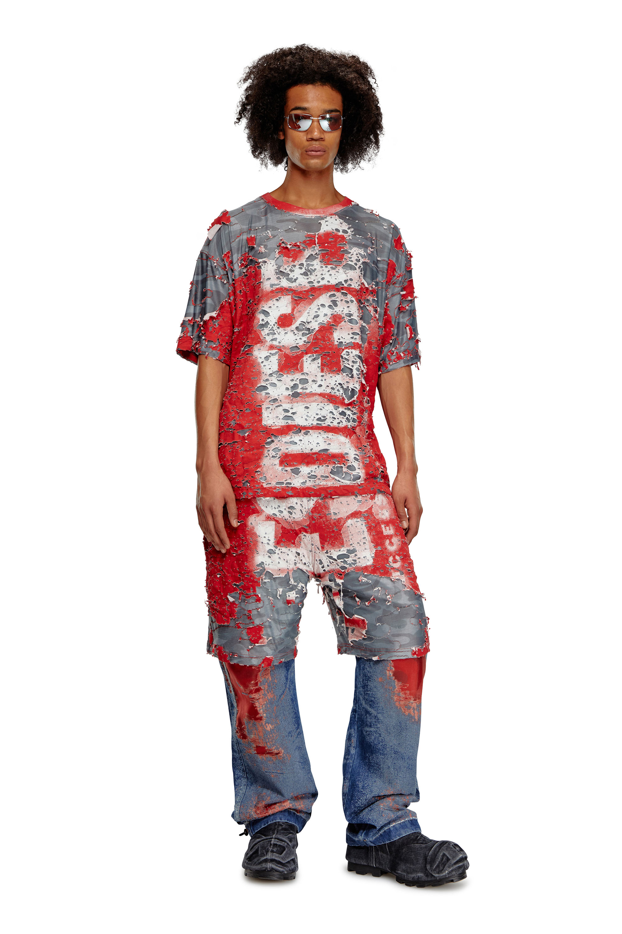 

Logo T-shirt in destroyed jersey