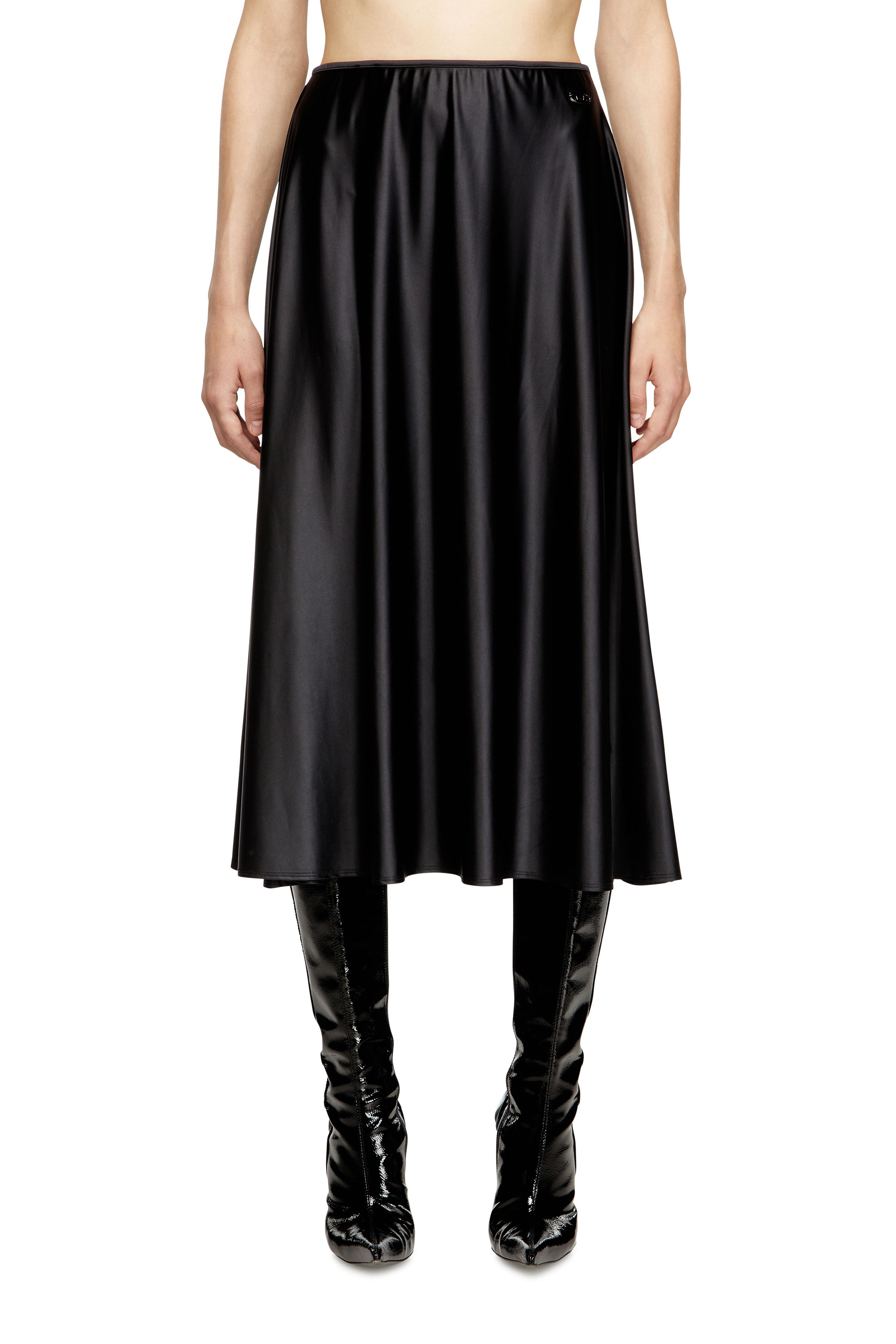 

Midi skirt in flared nylon