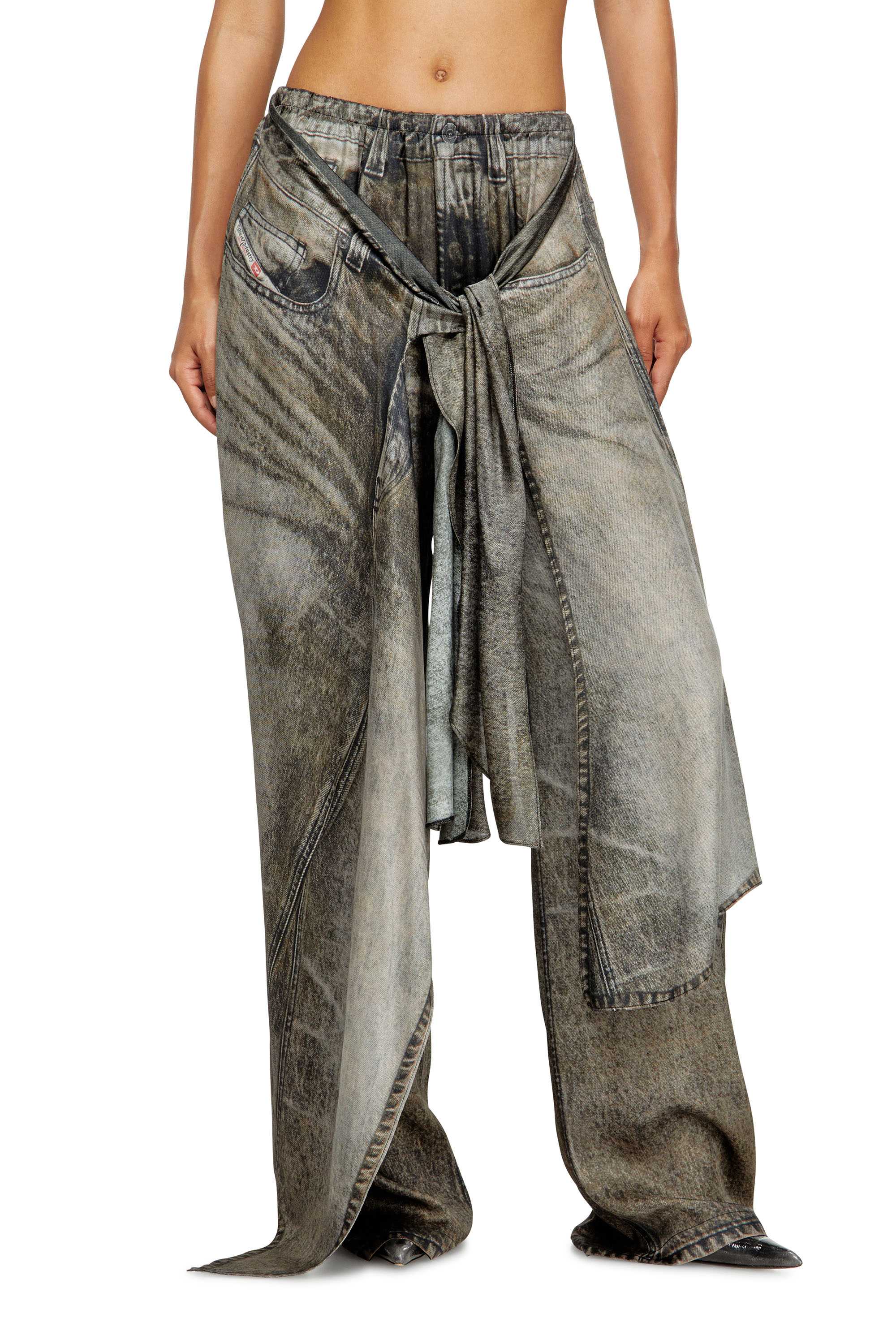 

Wrap pants in denim-look viscose