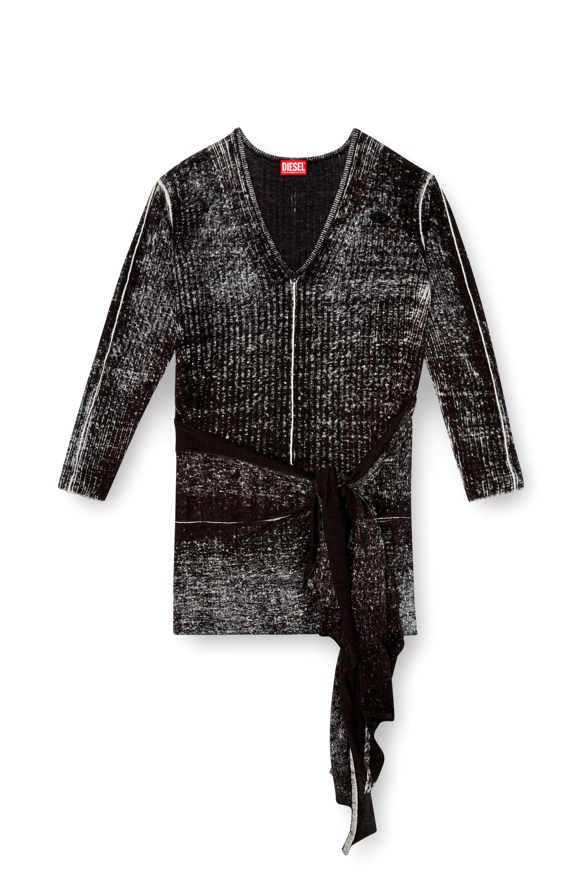 

Knitted dress with hip tie