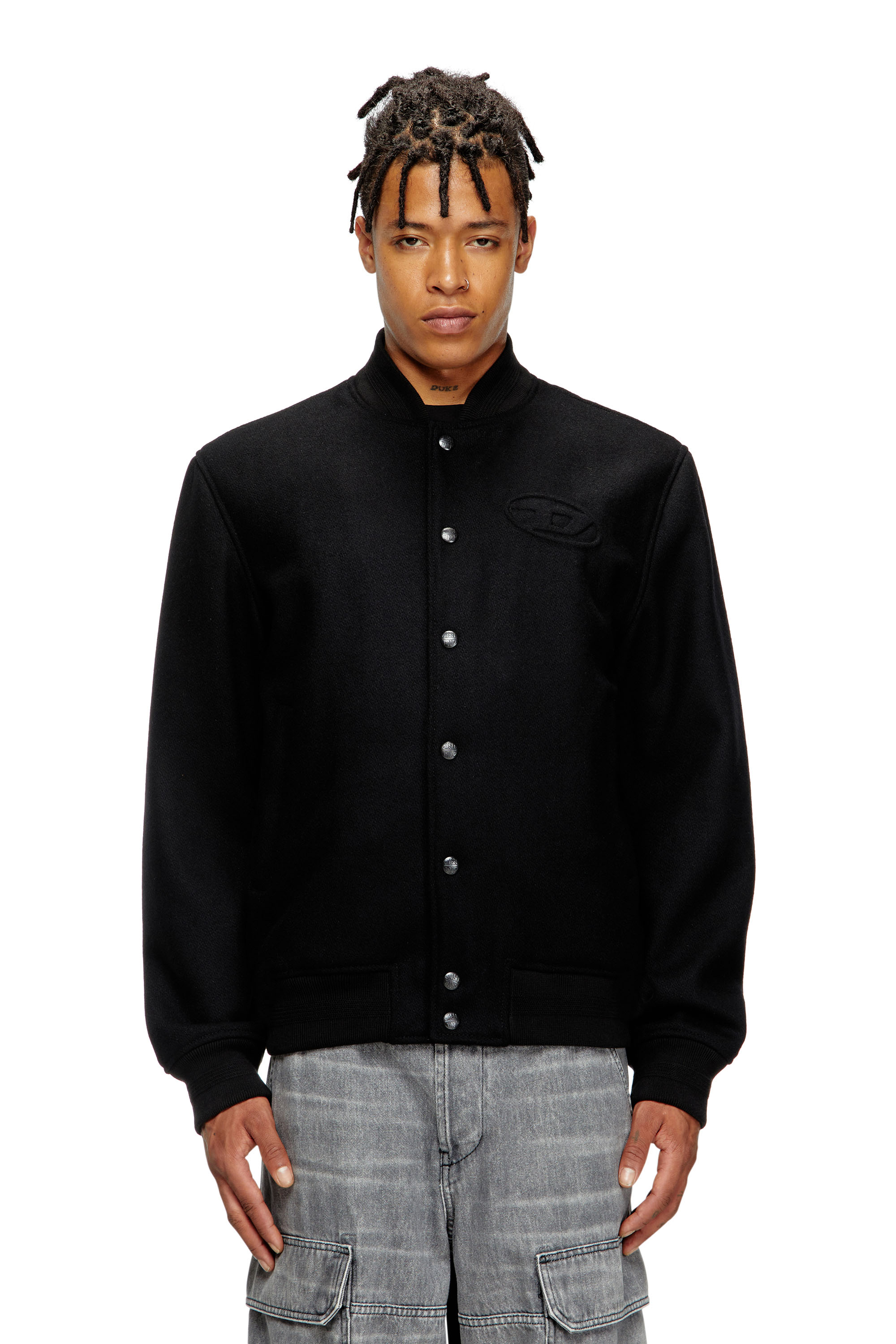 

Padded bomber jacket in wool blend