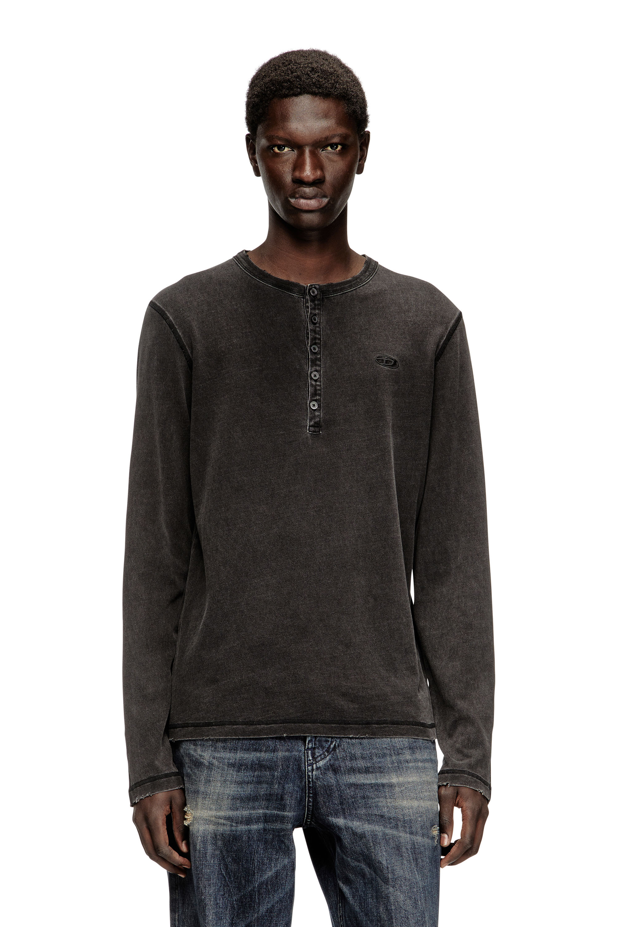 

Henley T-shirt with Oval D embroidery