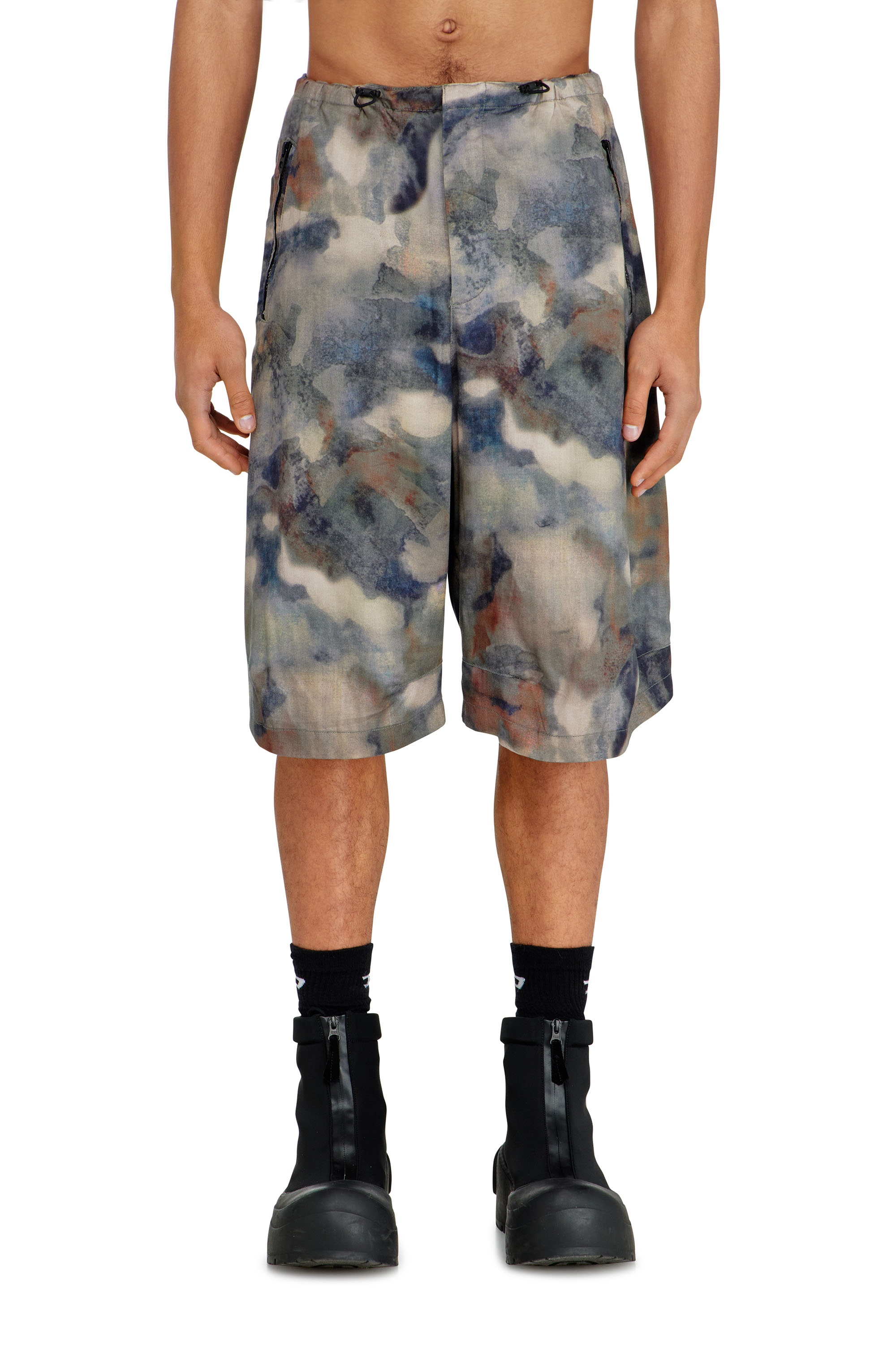 

Fluid bermuda shorts with all-over camo print