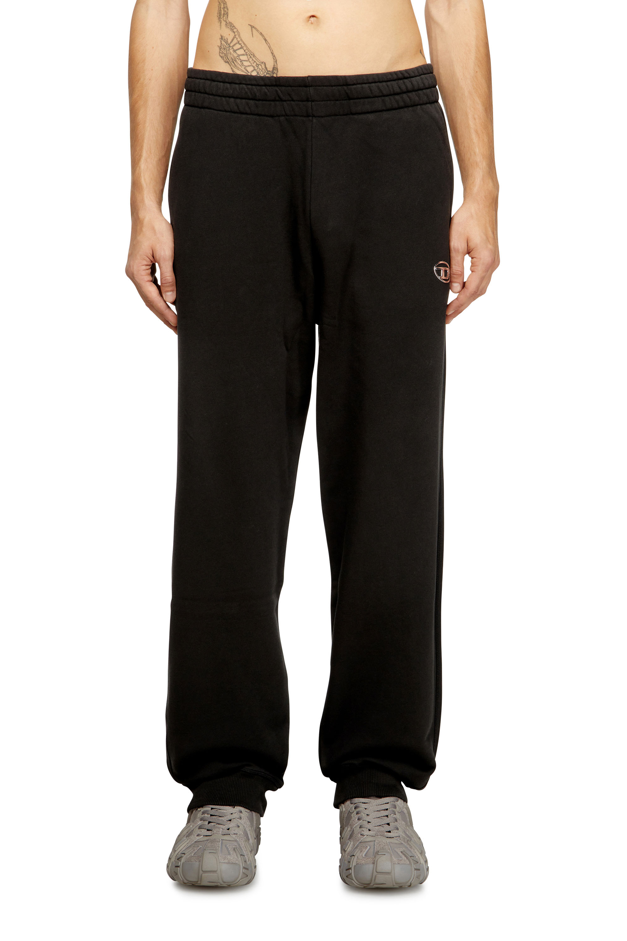 

Cotton Sweatpants With Metallic Oval D