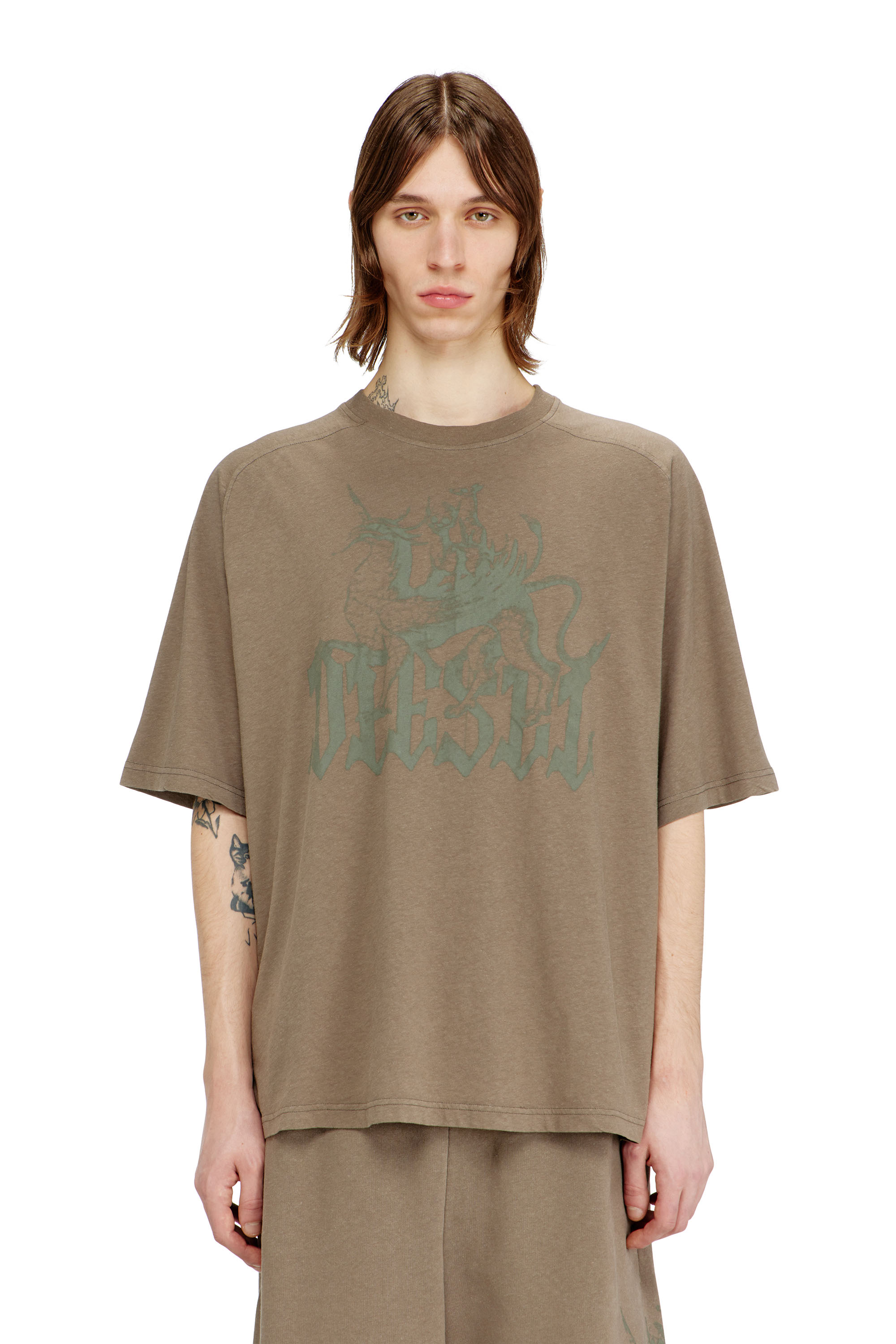 

Printed T-shirt in cotton and hemp