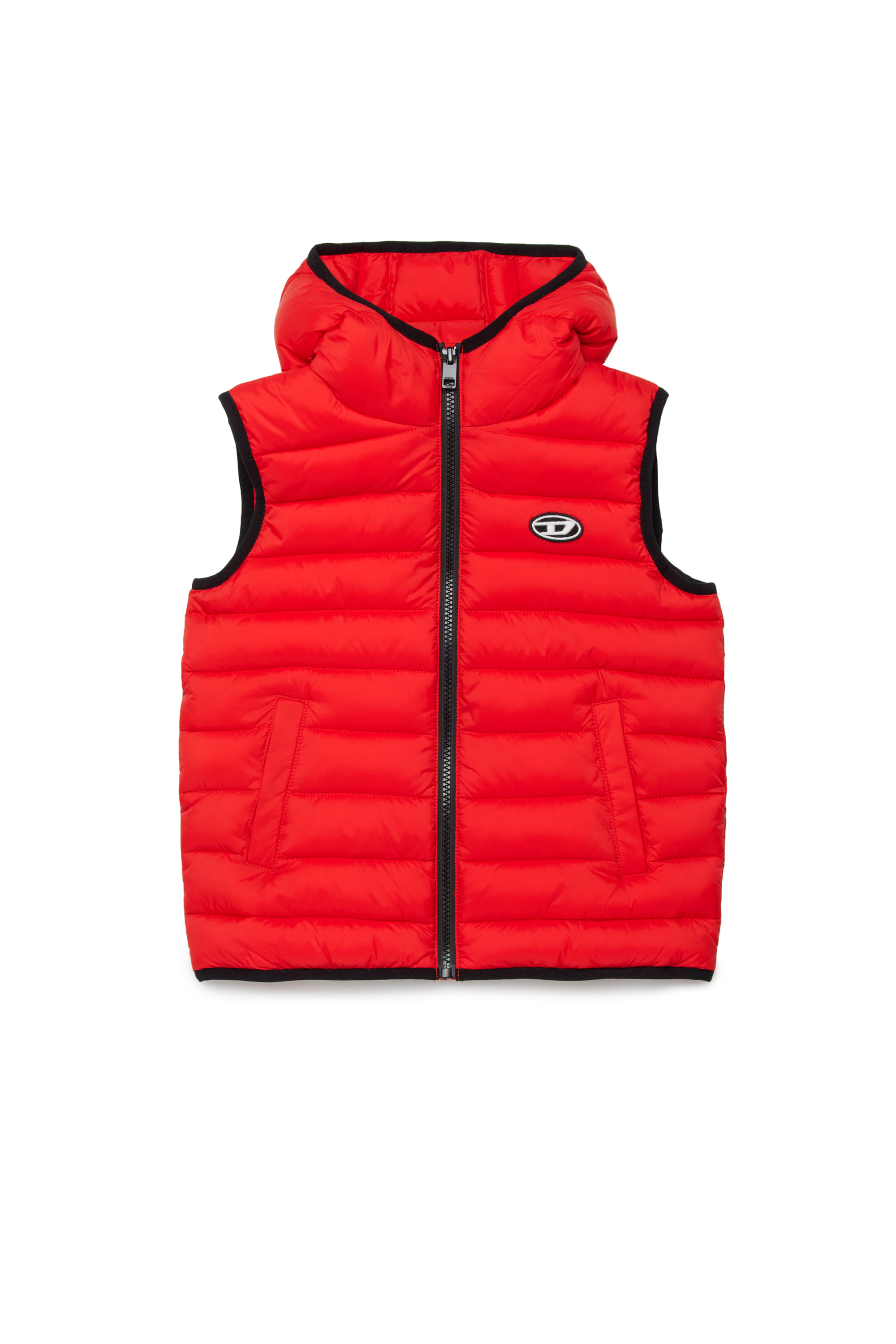 

Nylon padded vest with hood