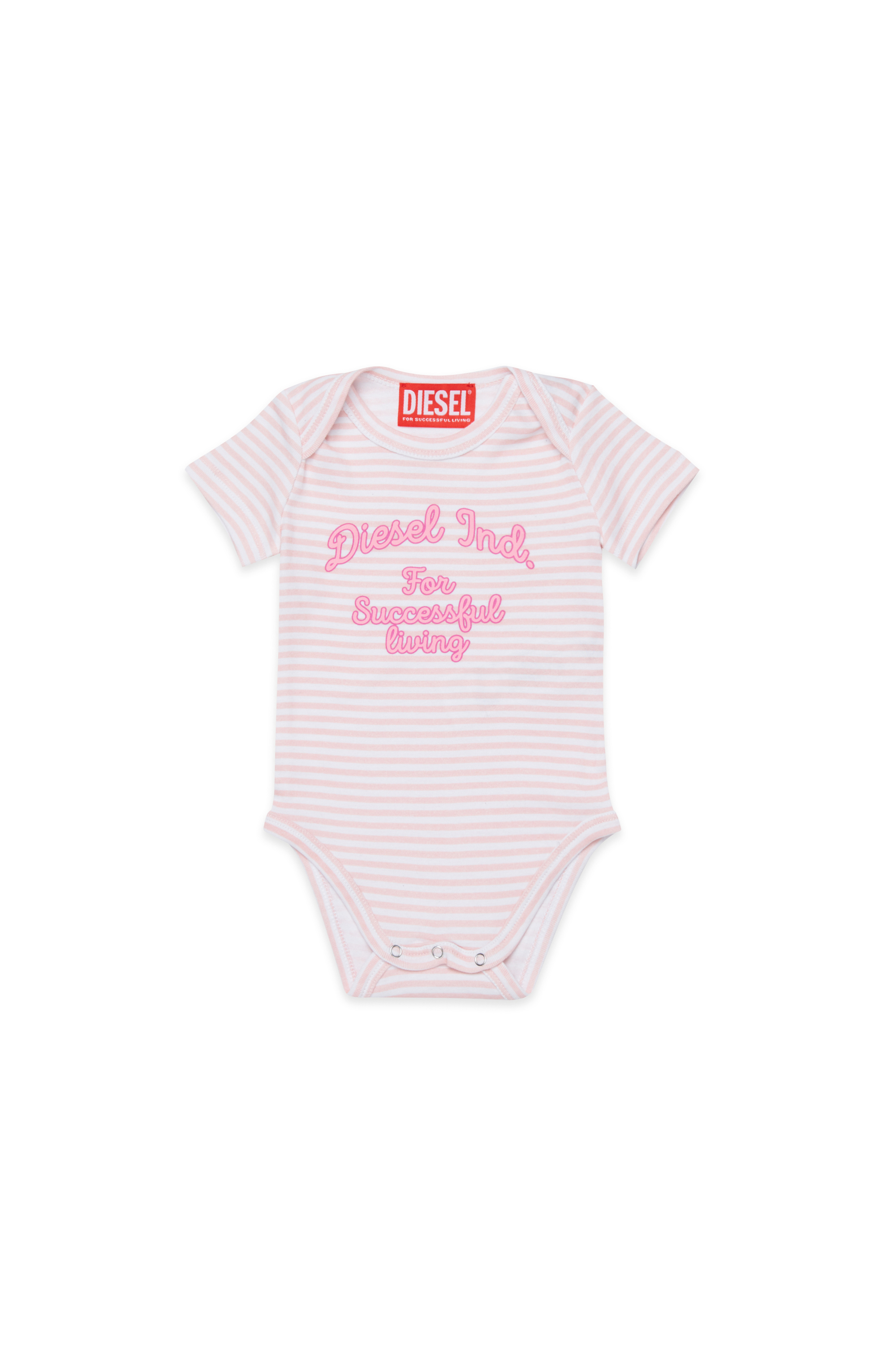 

Cotton bodysuit with stripes and print