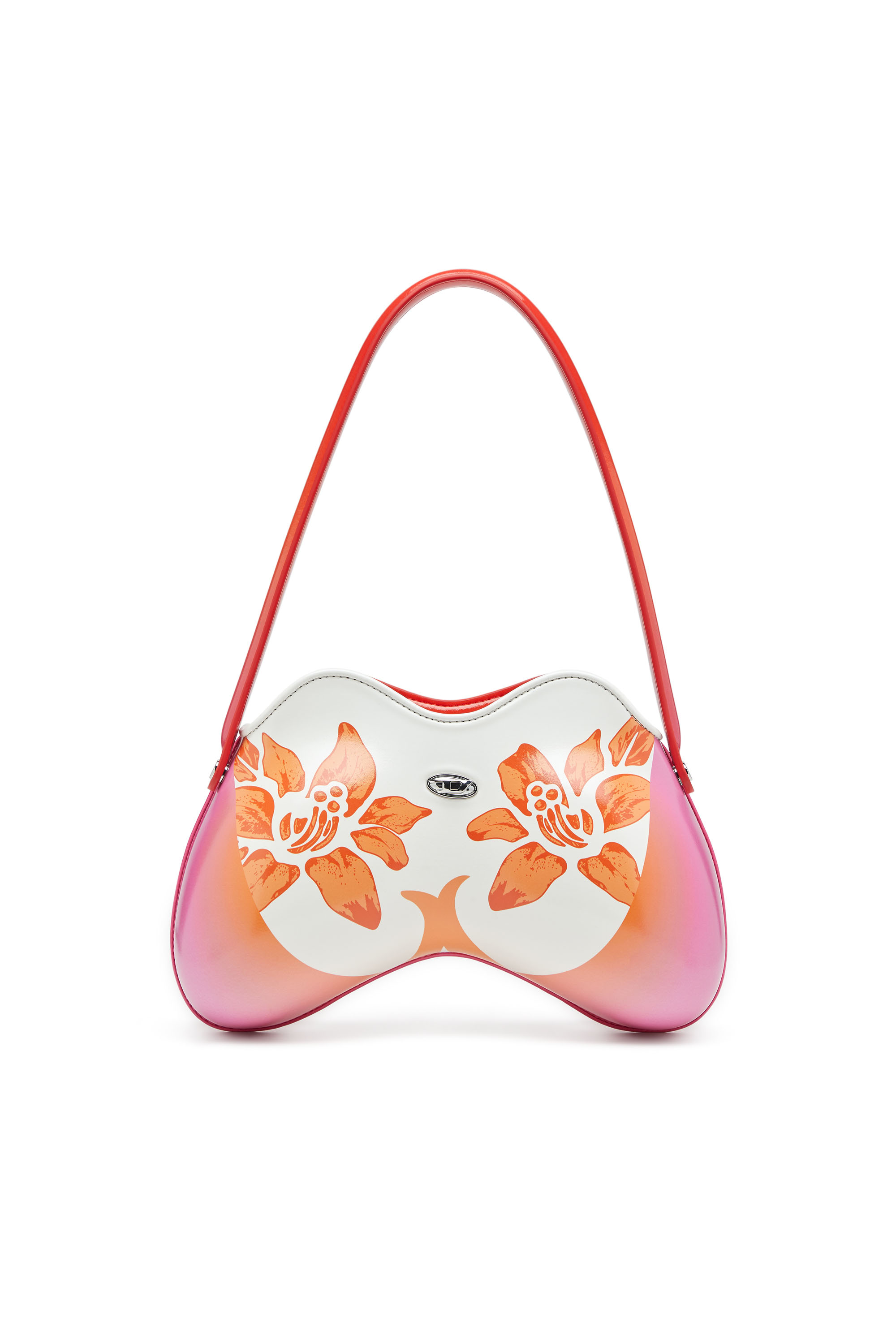 

Double-D-Glossy shoulder bag with lotus print