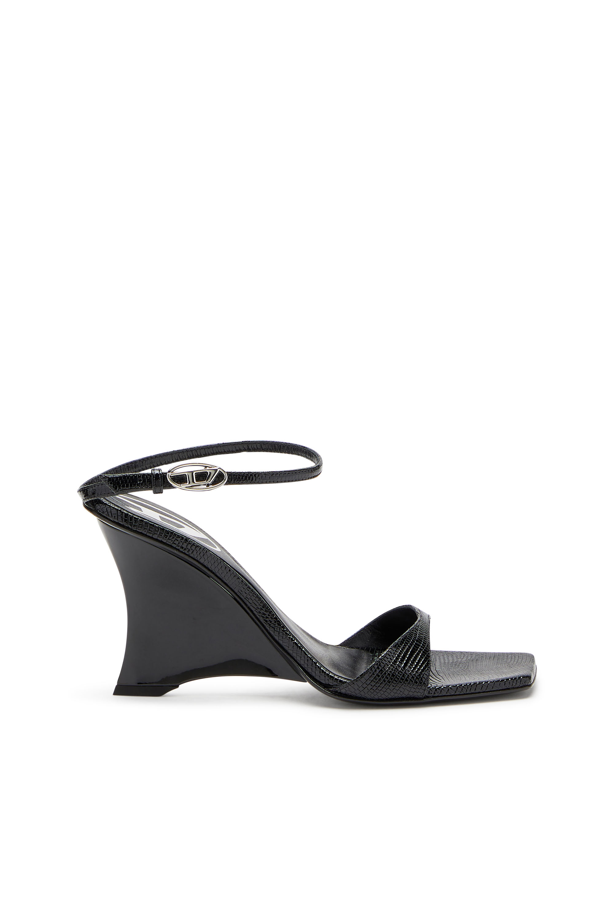 

D-Amber-Wedge sandals in lizard-effect leather